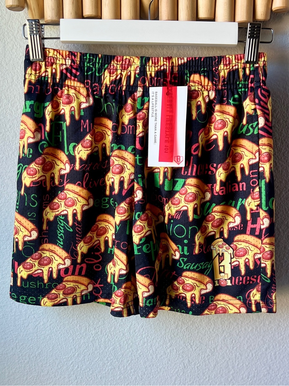 Baseball Lifestyle 101 Pizza Youth Shorts Size Medium YM BL101